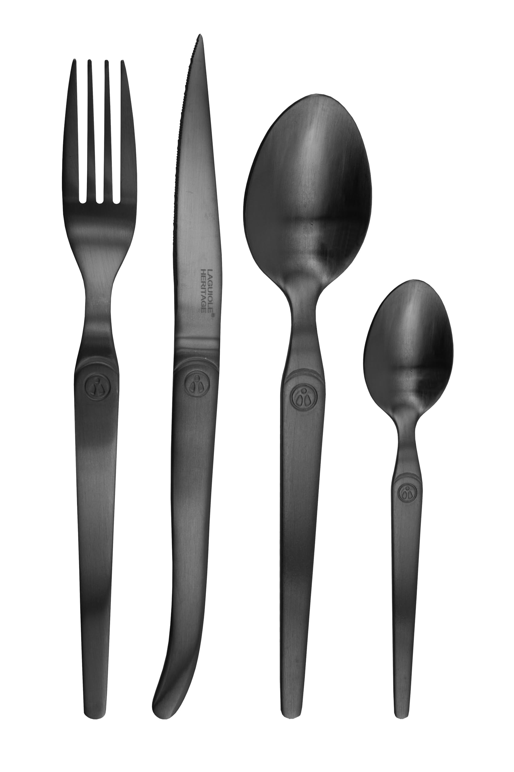 Amazon.com: Laguiole Heritage Matt Black Dinnerware Set; Premium